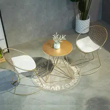Meubles créatifs de chaise creuse nordique de fil, petites Tables et chaises récréatrices chaise en métal Simple chaise de concepteur moderne Golde