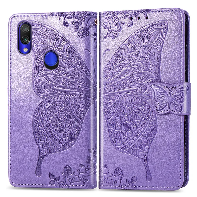 Кожаный флип-чехол с 3D бабочкой для Xiaomi Redmi 7A, кошелек с отделением для карт, чехол для Redmi 7 7A, чехол для Xiaomi Redmi Note 7, чехол s