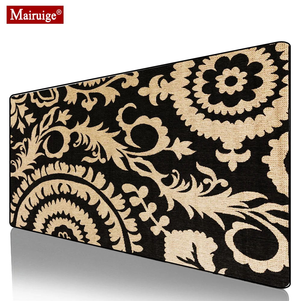 

Persian Rug Black Mouse Pad XXL Gamer Desk Mat Large Keyboard Pad Computer PC Gaming MousePad 900x400mm for Laptop Table Pads