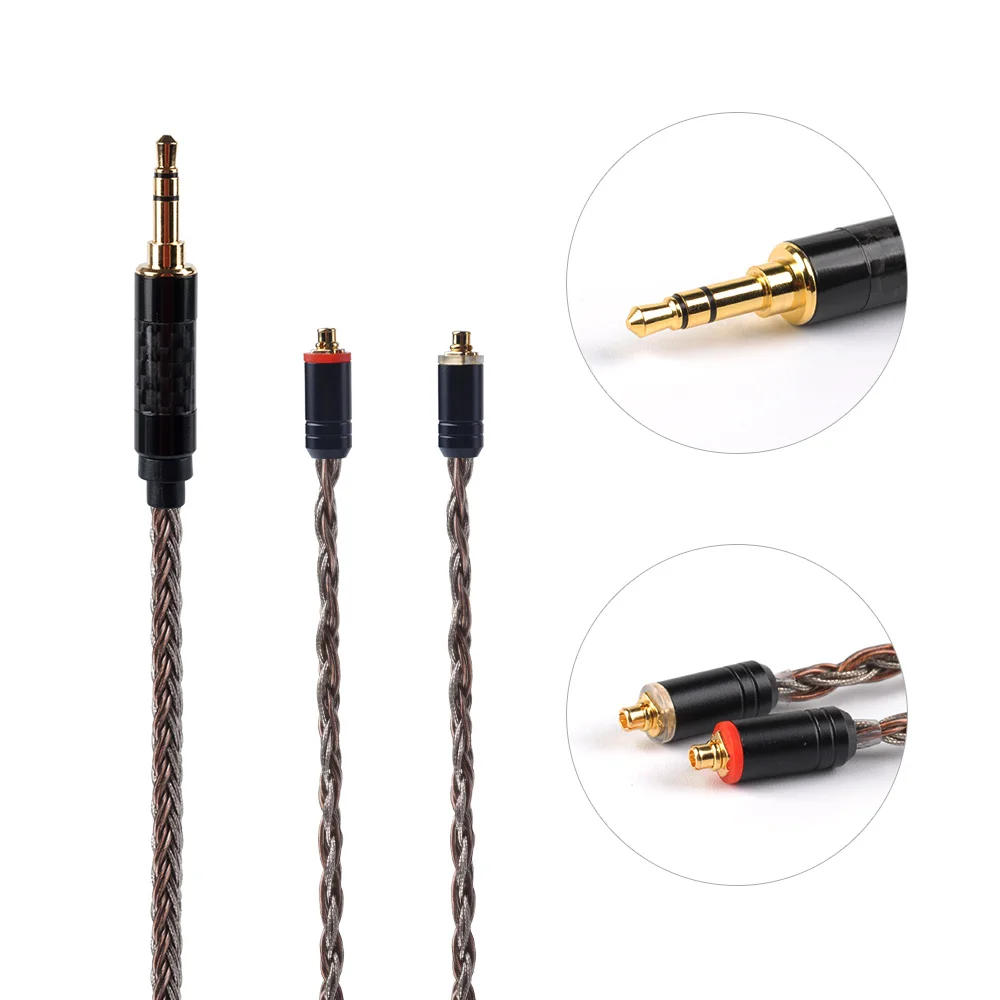 MMCX 3.5mm HiFiHear 16 Core посеребренный балансный кабель 2,5/3,5/4,4 мм с MMCX/2pin/QDC разъем для ZS10 Pro ZSX ZS10 PRO C12 BLON BL03 - Цвет: MMCX 3.5mm