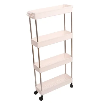 

1pc Bathroom Storage Rack Plastic Multi-Layer Shelf Multifunction Storage Rack for Kitchen Bathroom Corner (White, 4 Layers)