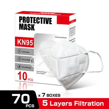 

70pcs Non-woven Face Mouth Mask Safety Face Masks breathable soft 95% Filtration 5-Layer Mouth Muffle Fast Shipping