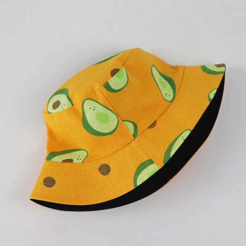 Avocado Yellow Ананас, банан печати Боб шляпа Панама, шляпа-Панама мужская женская летняя кепка с покрывалом хип хоп Gorros рыбалка, рыбак шляпа BKY101 - Цвет: Avocado Yellow