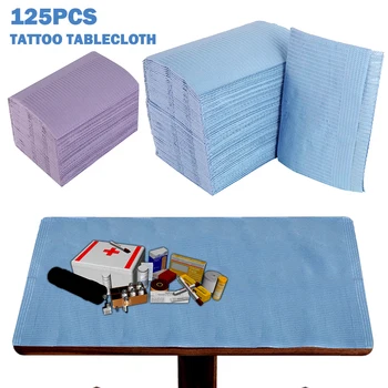 

New 125Pcs Disposable Tattoo Clean Pad Waterproof Medical Paper Tablecloths Mat Double Layer Sheets Tattoo Accessories 45*33cm