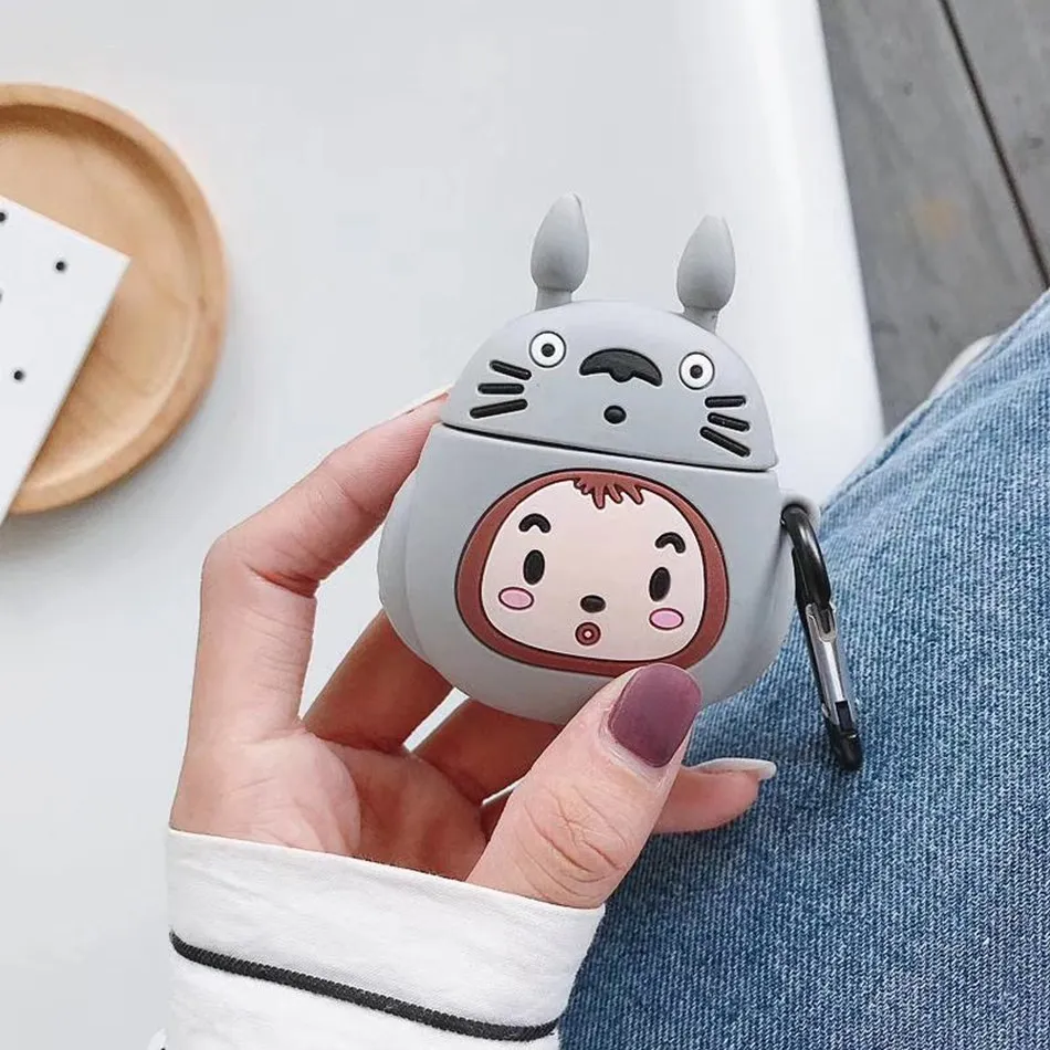 3D Bluetooth беспроводной чехол для наушников с кошкой для AirPods, силиконовый защитный чехол, аксессуары для Apple Air pods, зарядная коробка - Цвет: 478