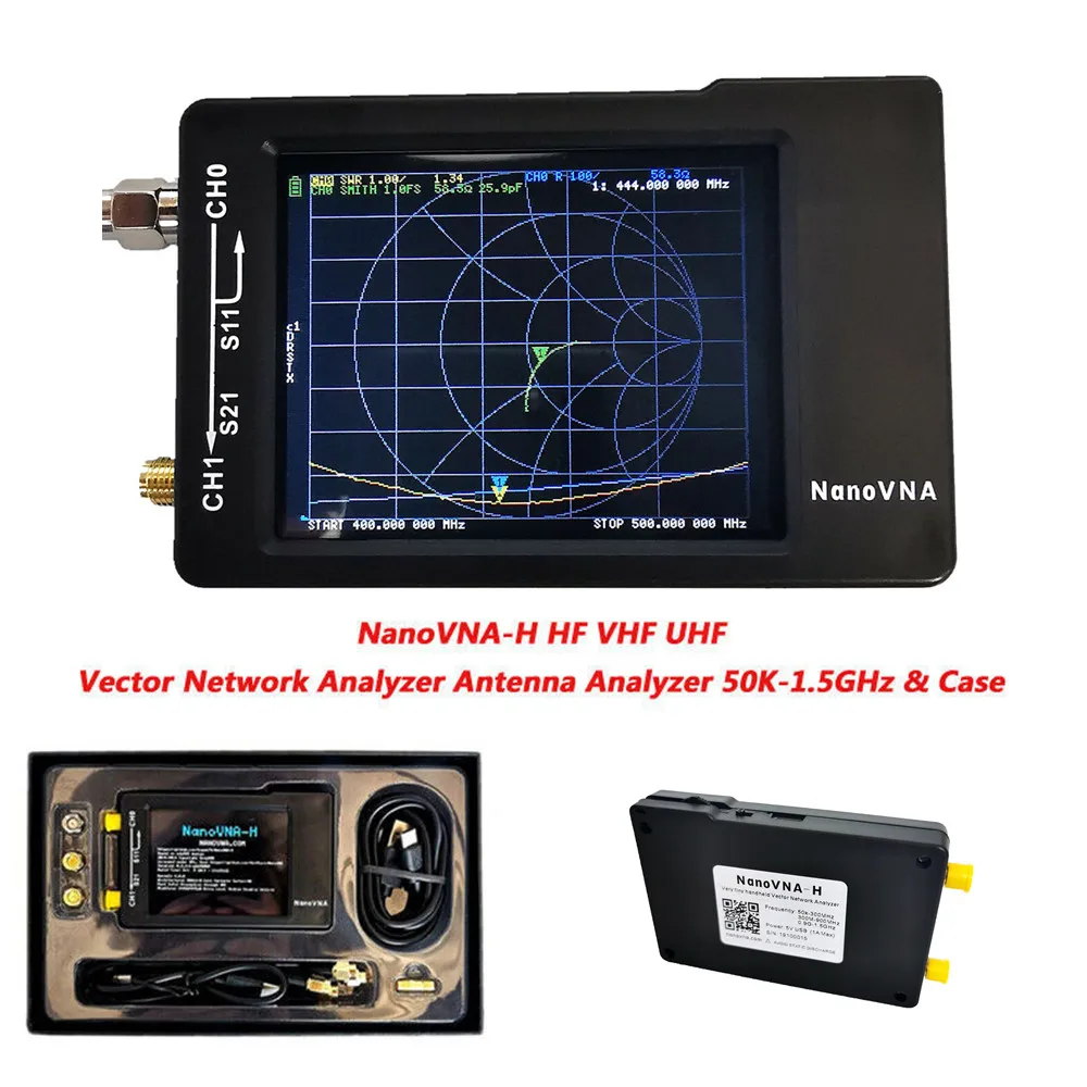 2,8 дюймов ЖК-дисплей Дисплей NanoVNA-H HF VHF UHF Nano VNA вектор сетевой анализатор антенны с Батарея чехол