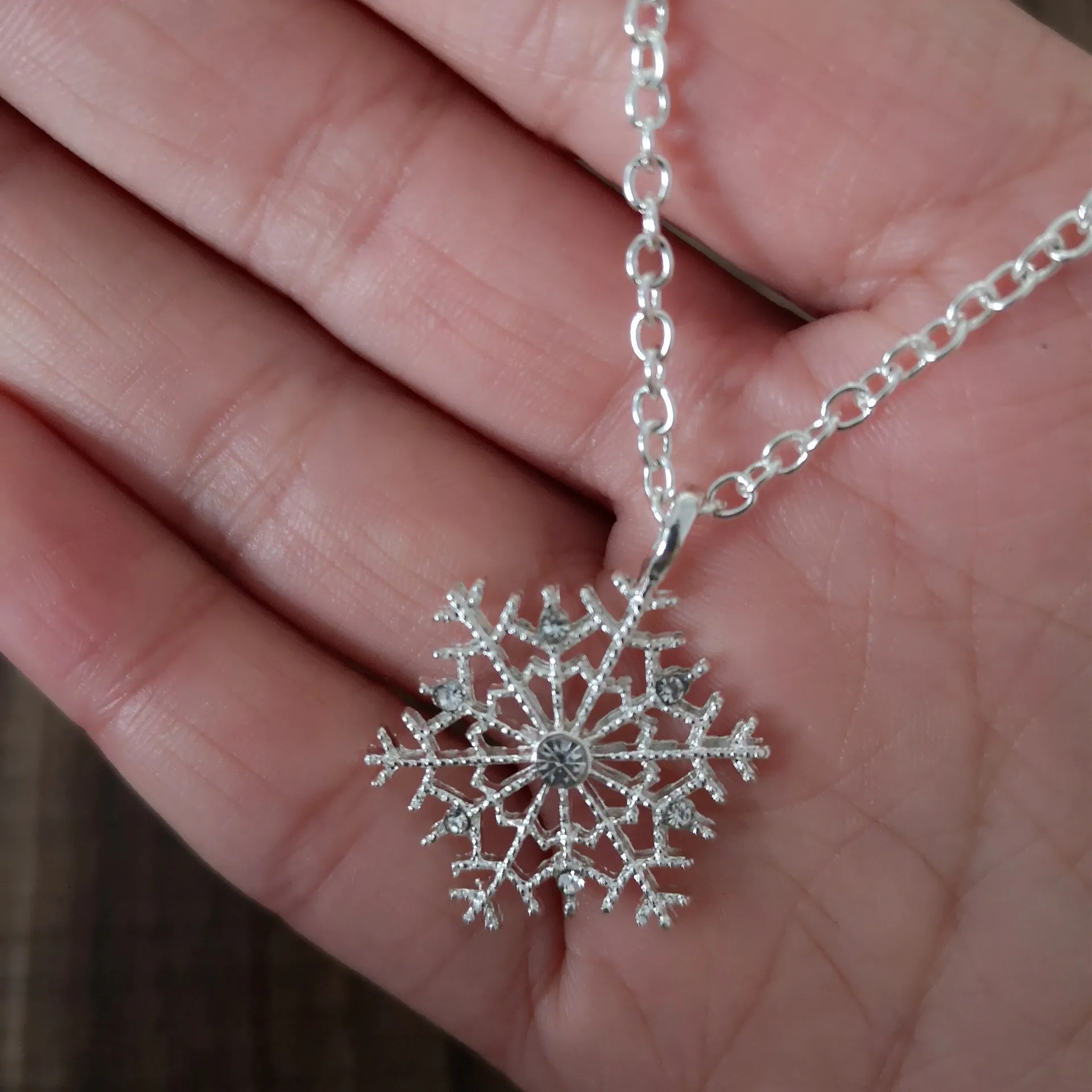 1 шт. модный инкрустированный циркониевый кулон в виде снежинки цепочка ожерелье