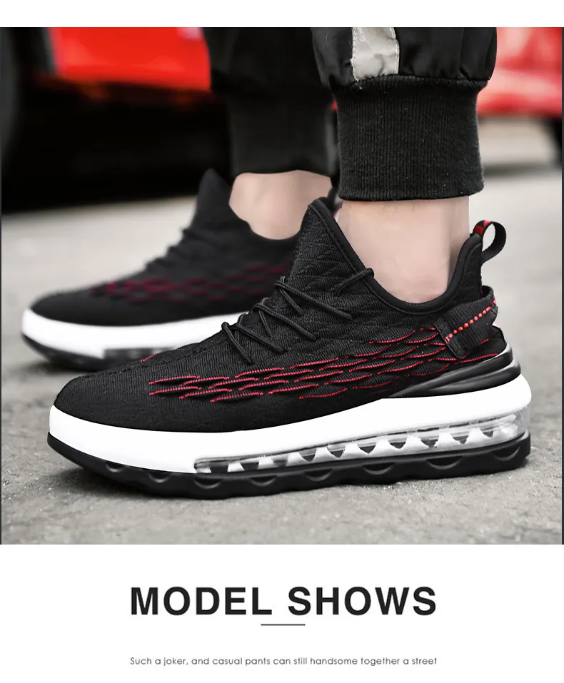 Зимние удобные мужские кроссовки Flyknit с воздушной подушкой, высокое качество, спортивная обувь для мужчин, легкая обувь для бега трусцой, zapatos hombre