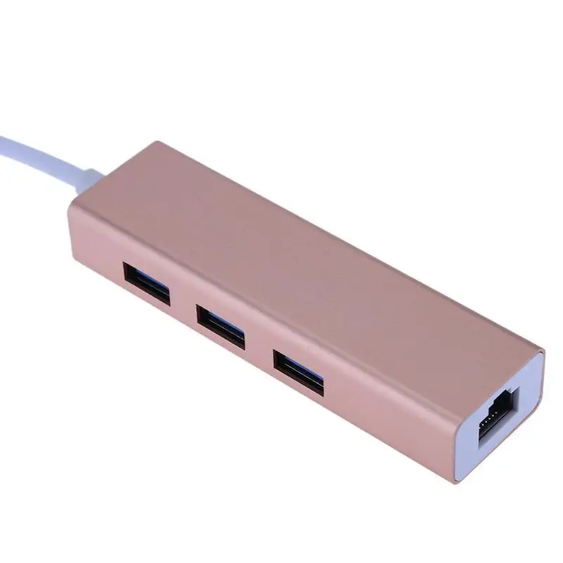 USB 3,0-3x USB 3,0 концентратор с RJ45 Gigabit Ethernet Алюминиевый адаптер