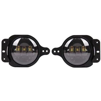 

4 Inch Round Led Fog Lights 30W Car Lamp with Mounting Bracket for Jeep Wrangler JL 2018-2020