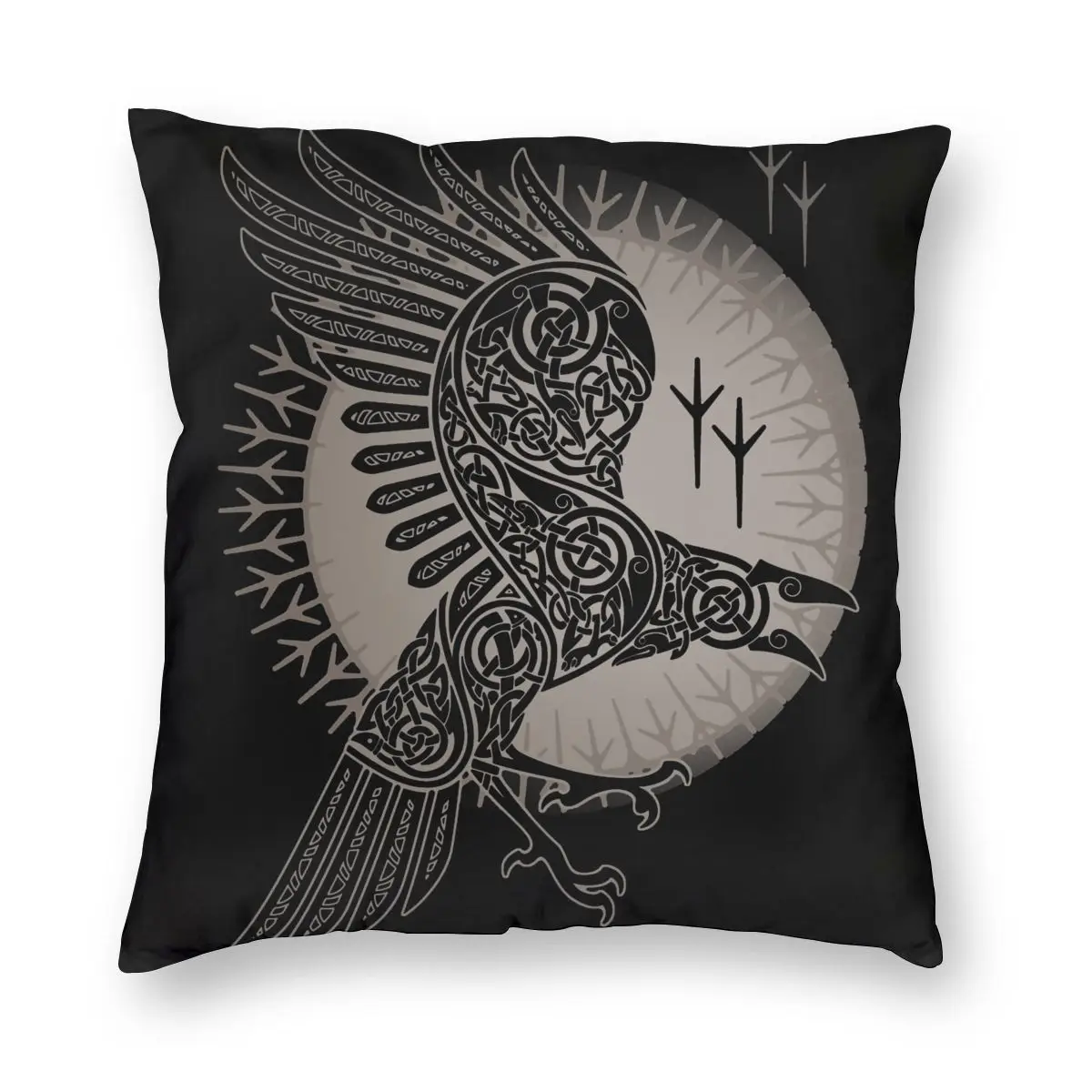 Raven Tribal Symbol Vikings Pillow Case Home Decorative Cushion Cover Throw for Living Room Double-sided Printing | Дом и сад