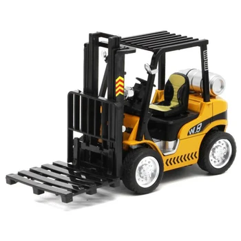 

14.5CM 1/24 Scale Diecast Alloy Fork Lift Crane Truck Engineering Construction Car Model Toys W Pallet Collections Children Gift