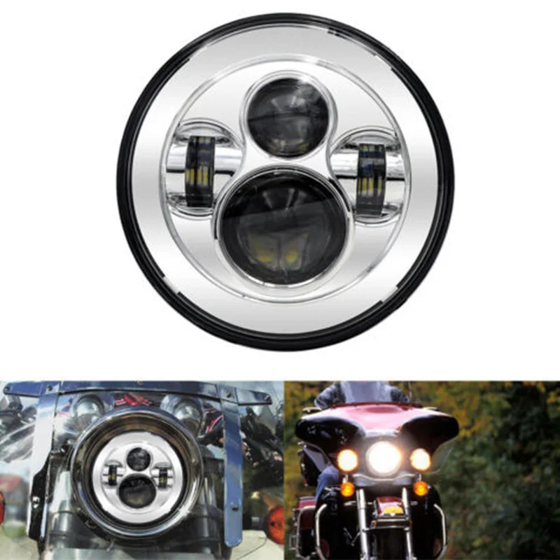 В Горошек 7 дюймов светодиодная передняя фара для мотоцикла Street Glide FLHX Fat Boy Road King