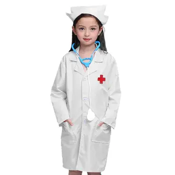 

Children Doctors Uniform Nurse Cross Coat Kids Hospital Cosplay Costume for Halloween Props Girl Boy Fancy Party Toys D0AF