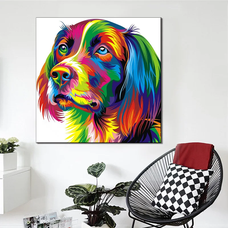 

HD Micro-jet Canvas Dog Decorational Picture Wish Amazon Cross Border Spray-print Decoration Canvas Decoration Painting