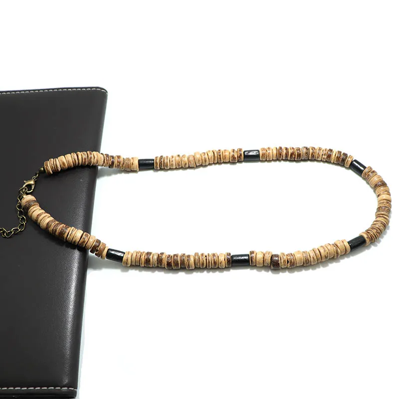 Vintage Wood Necklace Choker Men 46cm/18 Inches Short Necklace Hombre Camping Cool Biker Jewelry Male Accessories Gift For Him - Image 5