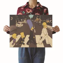 [A840] Симпсон семья ретро плакат из крафт-бумаги экран для помещений кафе декоративная живопись