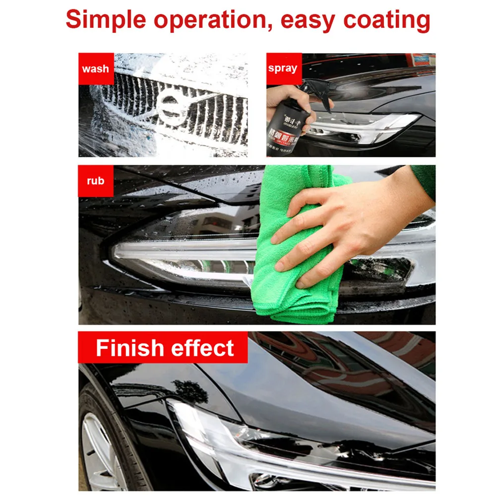 car wax 500ML Ceramic Coating Spray Car Top Sealant Repellent Nano Glass Polishing Plated Crystal Liquid Hydrophobic Coating Waterproof best car seat leather cleaner