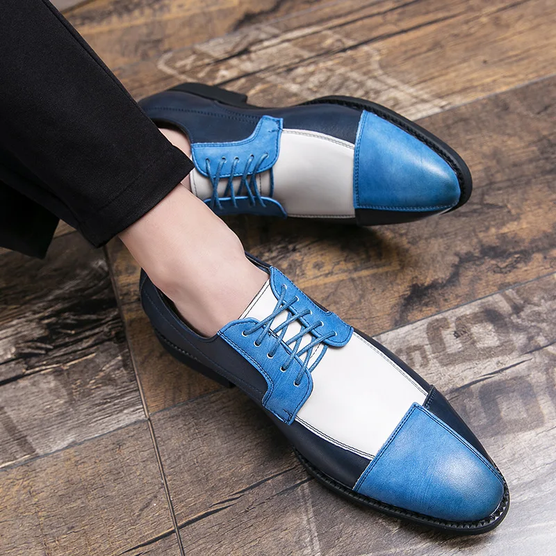 Summer-Fashion-Pointed-British-Style-Men-Leather-Shoes-White-Blue-Grey ...