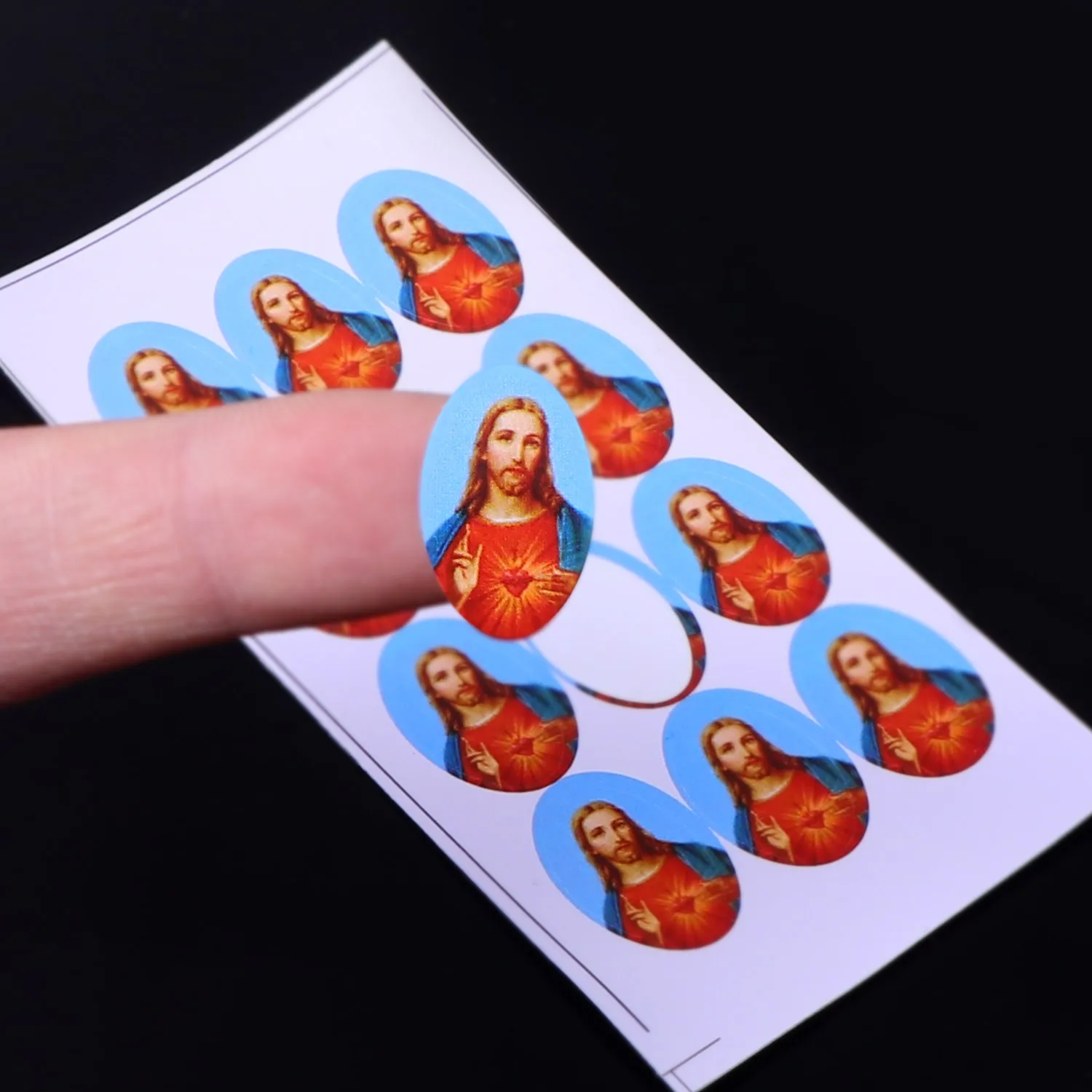 120pcs Heart Shaped Religious Catholic Stickers Jesus Christian Sticker  Printing For Women DIY Crafts Jewelry Decorative 23*21mm - AliExpress