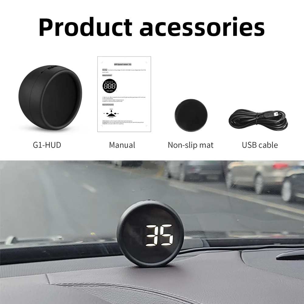 Gedourain Compteur de Vitesse GPS, Affichage tête Haute de Compteur de  Voiture Multifonctionnel Plug and Play pour Voitures pour conducteur :  : Auto et Moto