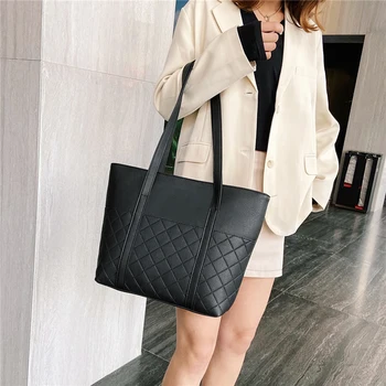 

Multi-function Large Capacity Top-handle Bags Women PU Leather Shoulder Handbags Personal Ladies Solid Daily Shopping Bag