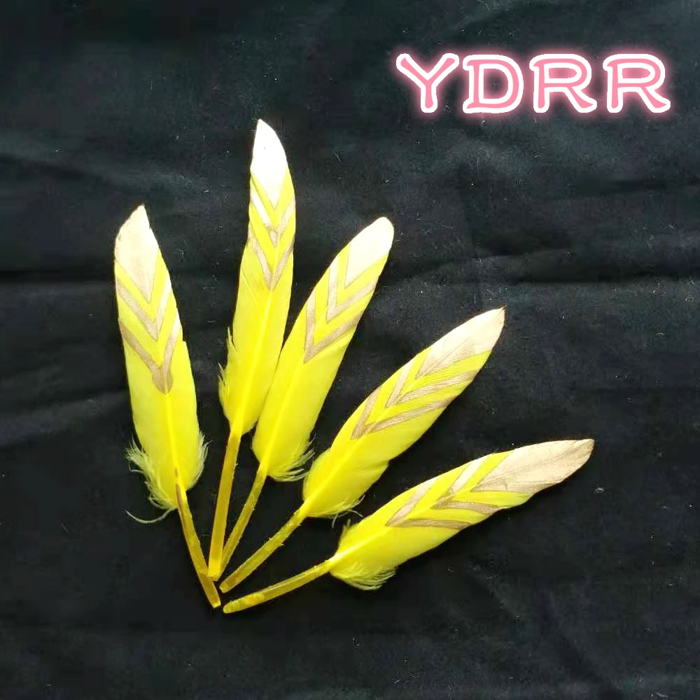 gold Хорошее качество DIY гусиные перья модные перья для украшения костюмов - Цвет: gold