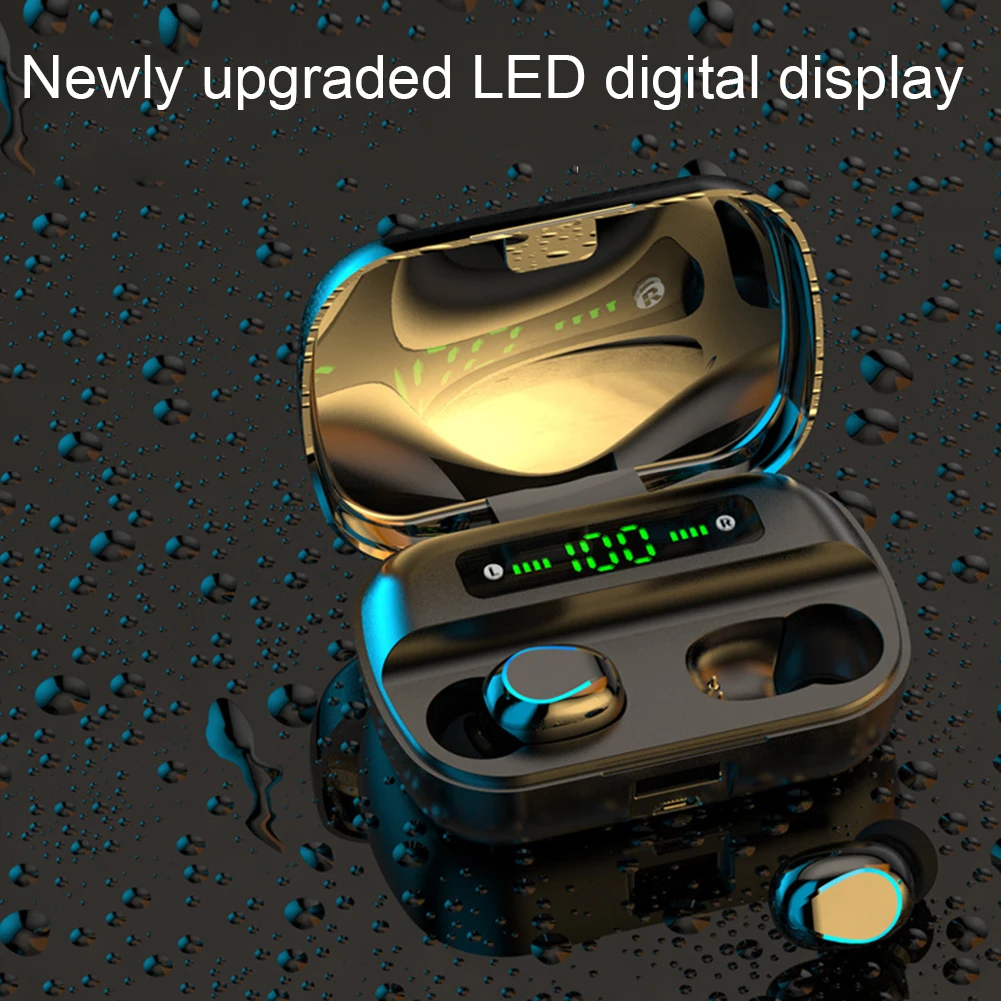 Bluetooth 5 0 Tws Wireless Earphones Led Power Display Waterproof Stereo Sounds Sports Earbuds Noise Reduction Earpiece