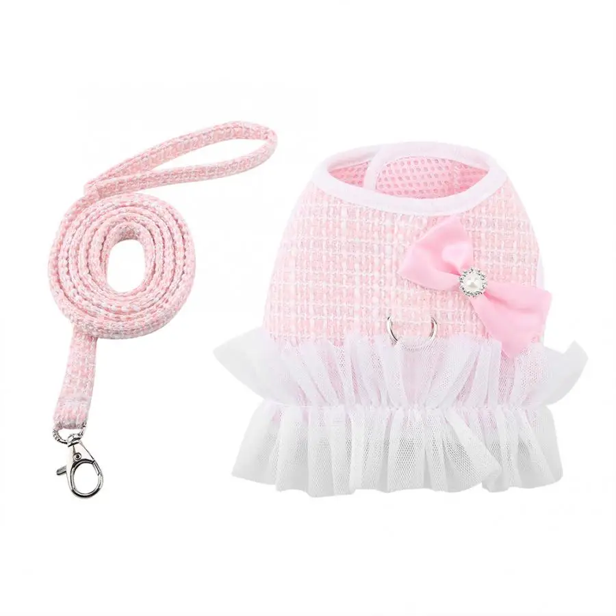 Pink Ошейник для собак, дышащая удобная прочная шлейка для животных, жилет для собак, кошек, щенков, собак, шлейка для кошек, поводок для собак - Цвет: Pink