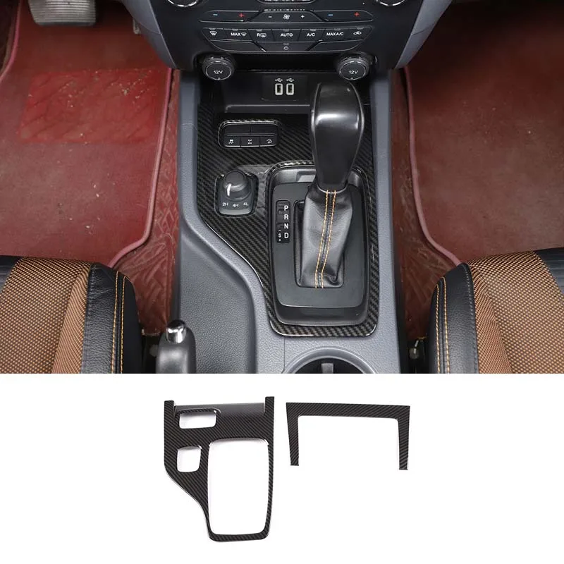 Carbon Fiber Gear Panel Cover For Ford Ranger (2019-2022) - Center Console Button Trim - View #6
