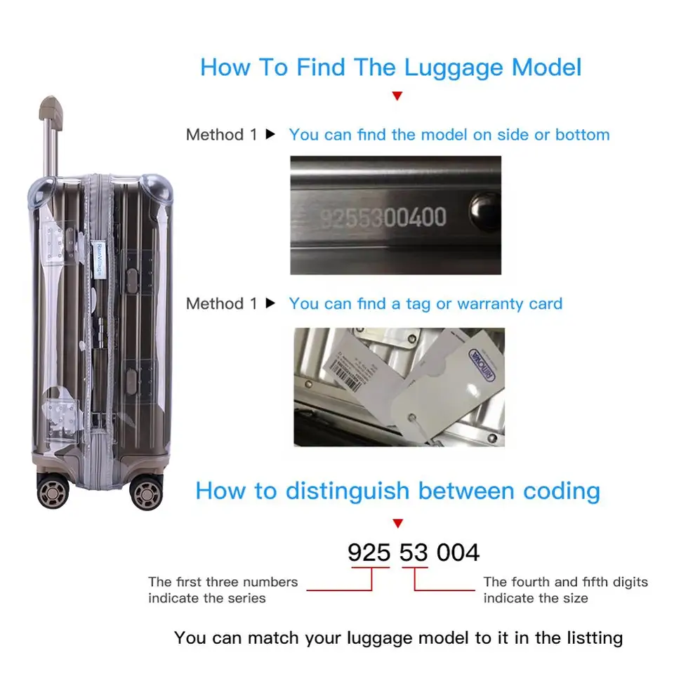 off white clear suitcase