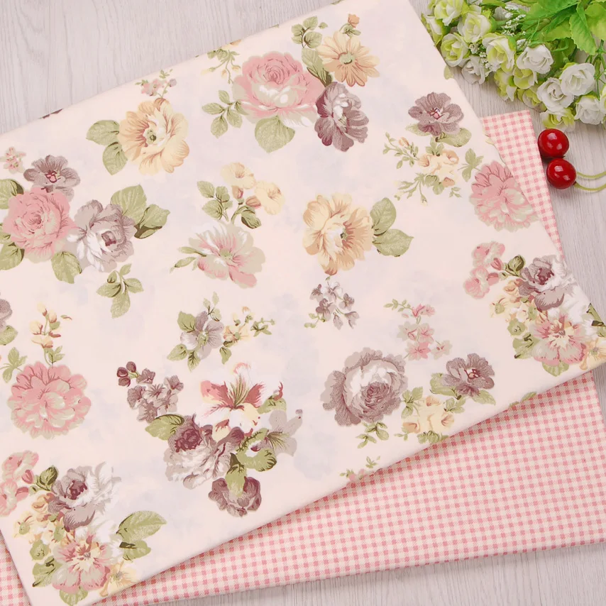 160 см* 50 см Ретро цветок лоскутное изделие из хлопчатобумажной ткани для квилтинга домашнего шитья одежда Кукла рукоделие Одежда DIY материал