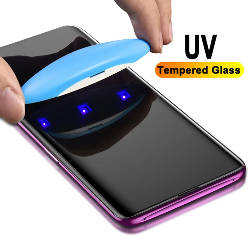 

UV Full Glue Tempered Glass For Samsung Note 10 S8 S9 S10 Plus Note 8 9 Nano Liquid Screen Protector For Samsung S7 S6 Edge Film