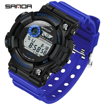 

Personality Digital Sports Mens Watches SANDA 668 LED Outdoor Multifunction Watch Men Student Wrist Watches Wholesale Dropship