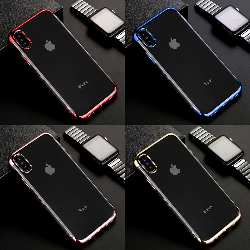 

Luxury Anti-scratch Electroplated Transparent Soft TPU Case For Apple iPhone X XS Max XR 8 7 6 Plus Anti-scratc