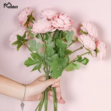 Meldel Букет искусственного шелка розы цветок розовый Лотос домашний свадебный Декор Сделай Сам букет невесты цветок выпускного вечера вечерние цветы моделирования