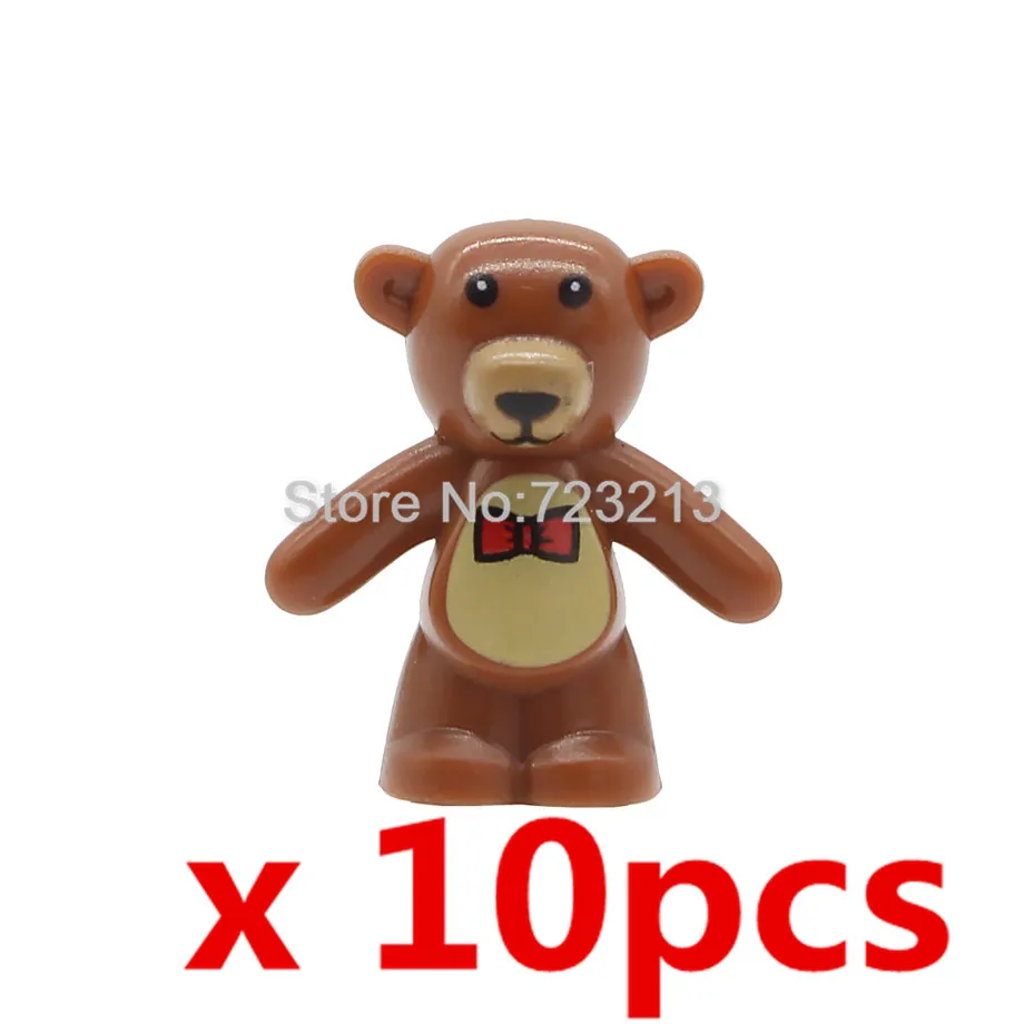 D x 10pcs 14 шт. 2 см Животные медведь мультфильм набор панда супер герой Бэтмен вспышка супер человек строительные блоки модели Кирпичи игрушки для детей - Цвет: D x 10pcs