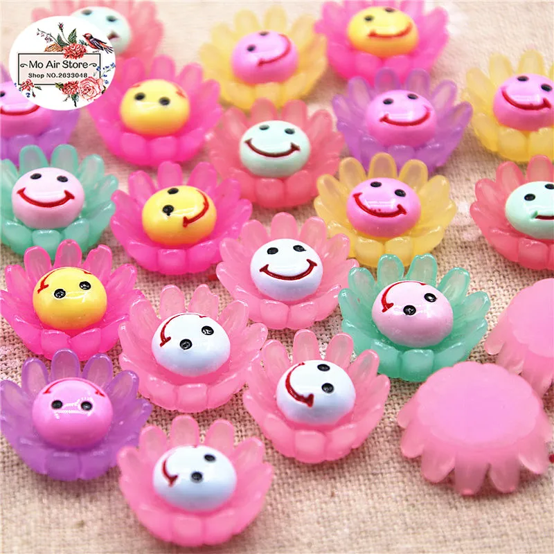 20 шт. Пластиковые кабошоны с рисунком подсолнуха мм|buttons decorative|button flatbackplastic buttons |