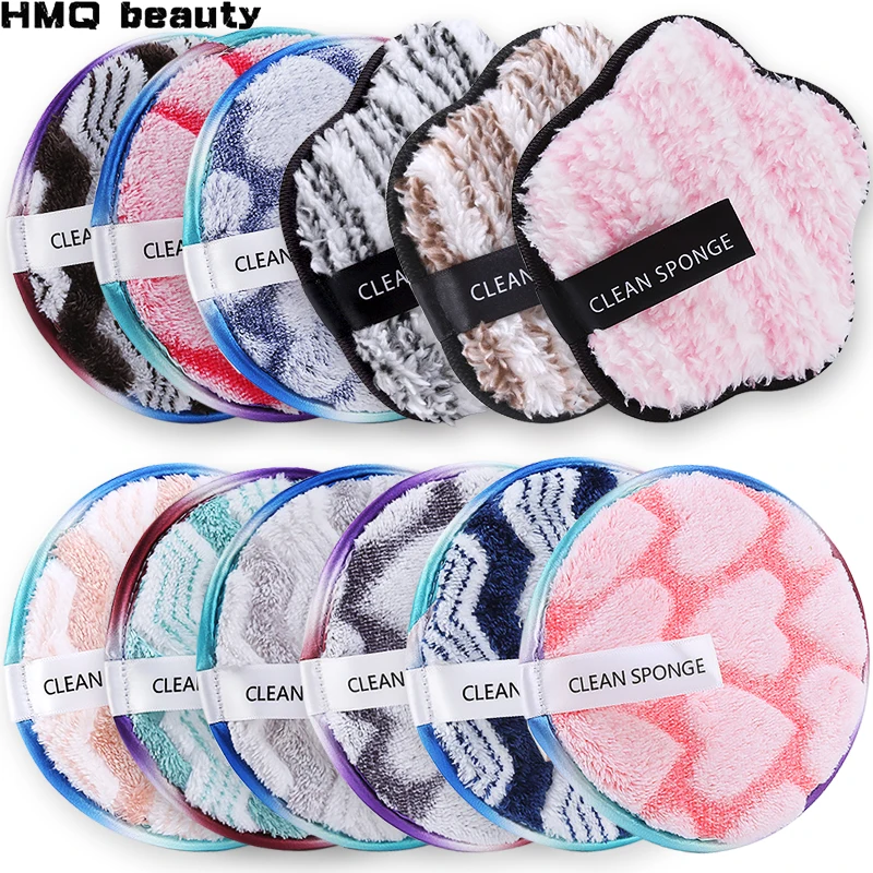 2pcssetReusableMakeupRemoverFaceCleansingTowelMicrofiberCleansingMakeupSpongeDouble