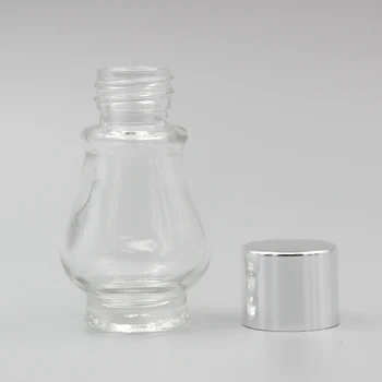 

Single Gourd Shape Essential Oil Glass Bottle,10ml Container With Silver Cover