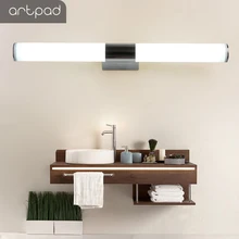 Artpad из нержавеющей стали водонепроницаемые светодиодные настенные макияж зеркало ванная комната настенный светильник, 25-100 см на стену для ванны освещение AC 85-265V