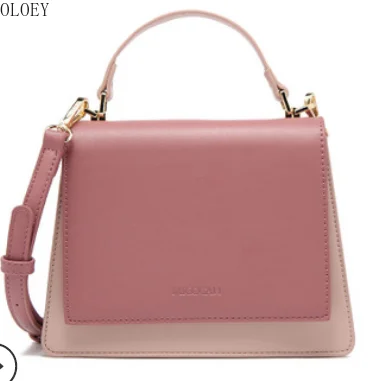 

2019 new simple contrast color clamshell shaped mobile handbags shoulder bag ladies stitching Messenger bag ladies fashion