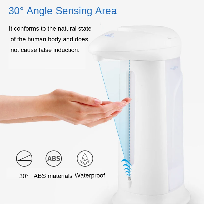 Hand Free Automatic Liquid Soap Dispenser Infrared Smart Sensor Portable Touchless Sanitizer Dispensers for Bathroom Kitchen