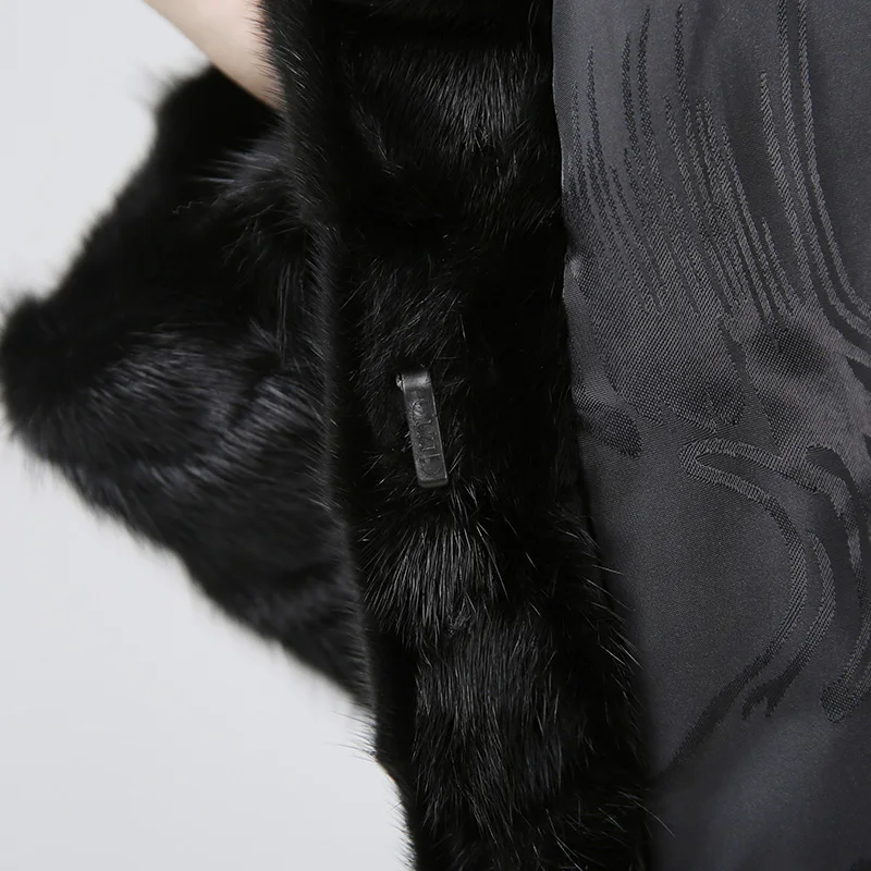Новая коллекция года: настоящая норковая шуба в стиле пэчворк, шуба из натуральной норки для женщин, кожаная куртка длиной 100 см
