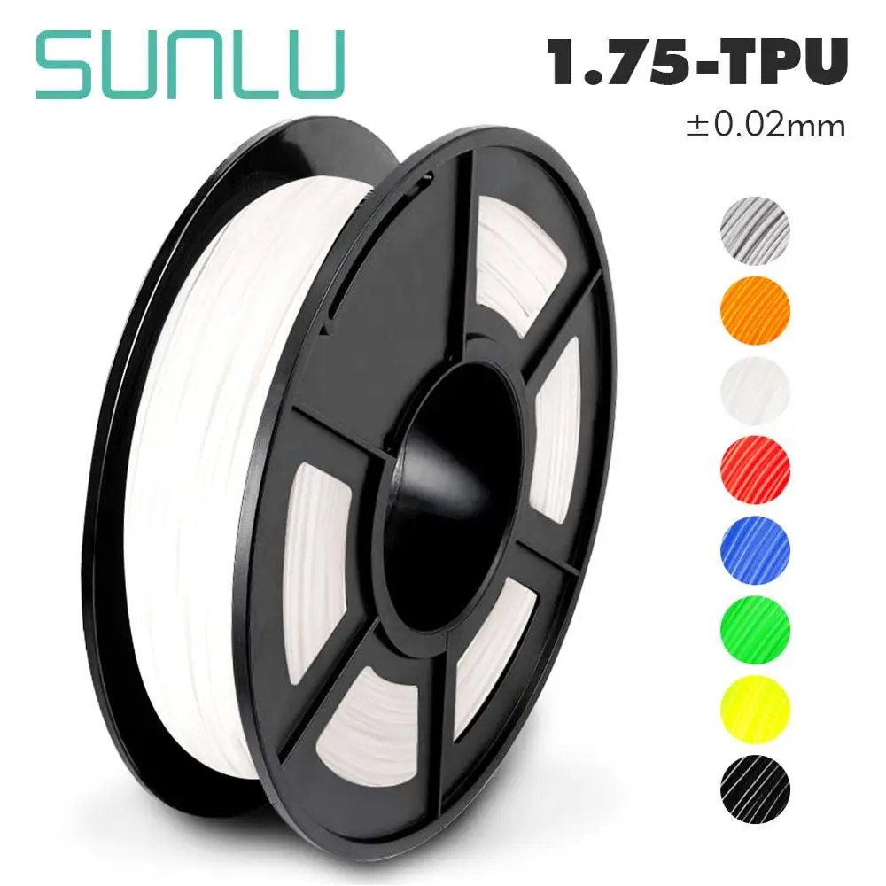 SUNLU ТПУ нить 1,75 мм 0,5 кг 3d принтер Гибкая ТПУ нить точность измерения+/-0,02 мм Быстрая - Цвет: TPU White-0.5kg