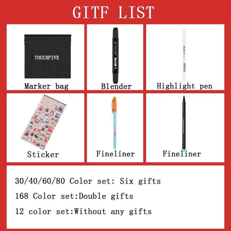 TouchFIVE опционально цвет соответствия искусство маркеры Кисть ручка эскиз на