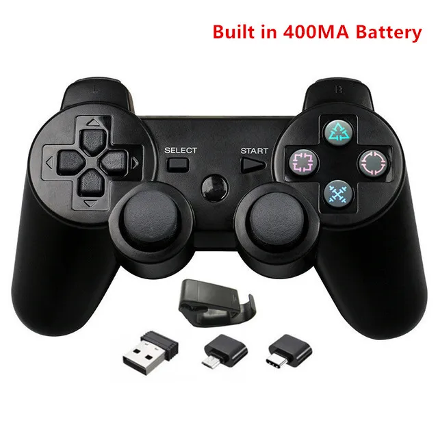 2.4G Wireless Game Controller Joystick With Micro USB OTG Adapter For PS3 / PC / TV Box /Android Phone/Tablet Gamepad 