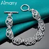 Aimarry 925 Sterling Silver Matte Circle TO Chain Bracelet For Women Party Engagement Wedding Charm Gifts Fashion Jewelry