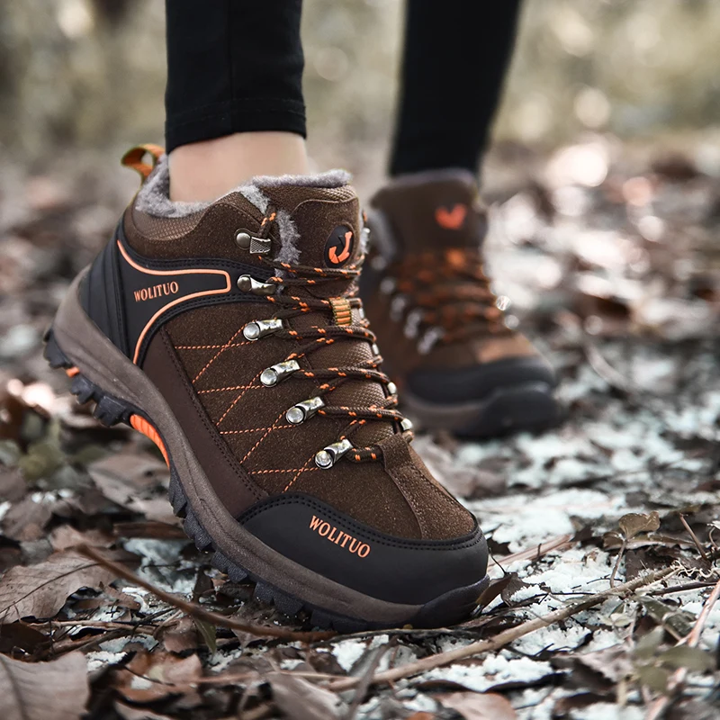 New Arrival Winter Pro-Mountain Outdoor Hiking Shoes for Men Women Add Fur Hiking Boots Walking Warm Training Trekking Footwear