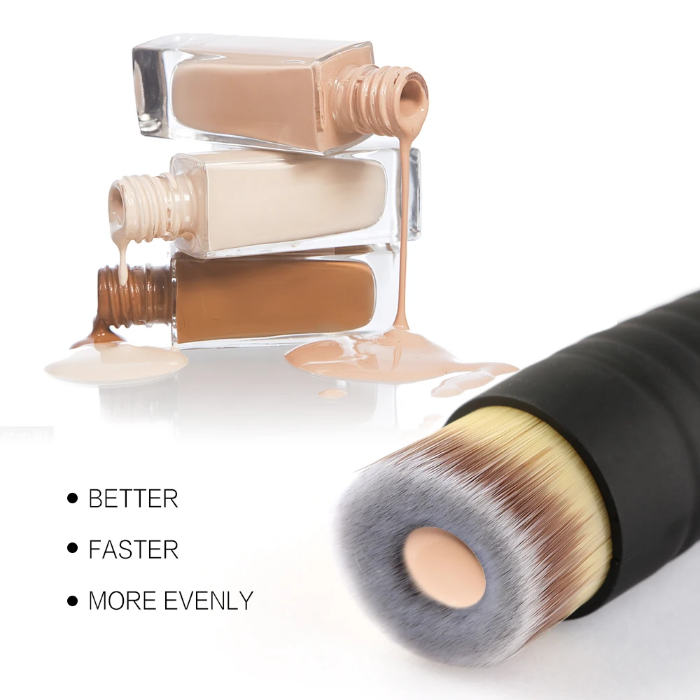 

1PC Groove Foundation Makeup Brushes Professional BB CC Cream Powder soft Cosmetic Essential Angle Flat Head Make Up Brush Tool